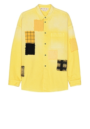 Marni Patchwork Shirt in Maize - Yellow. Size 50 (also in ).