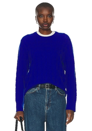 Guest In Residence Twin Cable Crew Sweater in Cobalt - Royal. Size L (also in ).