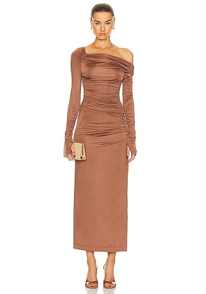 Helmut Lang Luster Dress in Rust - Taupe. Size M (also in ).