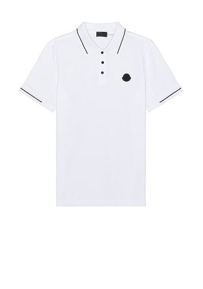 Moncler Short Sleeve Polo in Brilliant White - White. Size XL/1X (also in ).