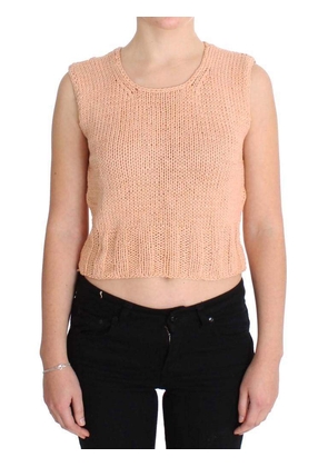 PINK MEMORIES  Cotton Blend Knitted Sleeveless Sweater - One Size