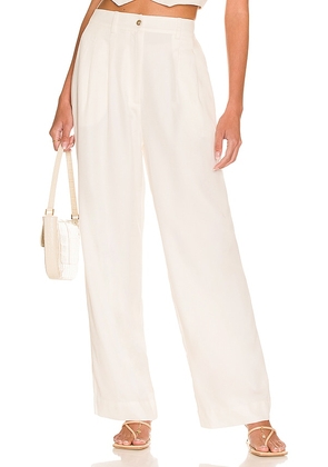 DONNI. Pleated Trouser in Cream. Size M, S, XL, XS.