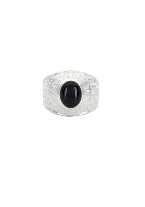 Martine Ali 925 Silver Black Onyx Champion Ring in Silver - Metallic Silver. Size 8 (also in ).