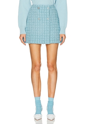 VERSACE Heritage Tweed Skirt in Pale Blue - Baby Blue. Size 36 (also in 40, 42).