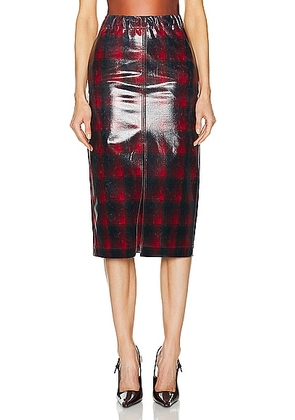 Maison Margiela Midi Skirt in Red & Black - Red. Size 36 (also in 42).