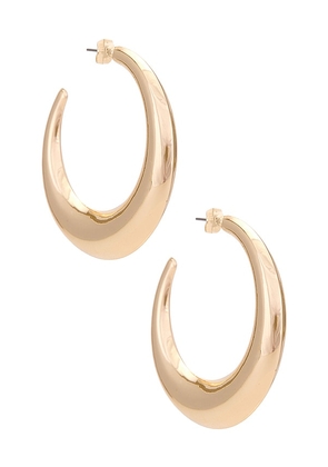 Ettika Classic Hoop Earring in Metallic Gold.
