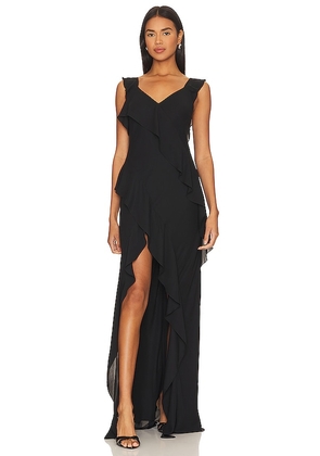 Amanda Uprichard Cantara Gown in Black. Size XL, XS.