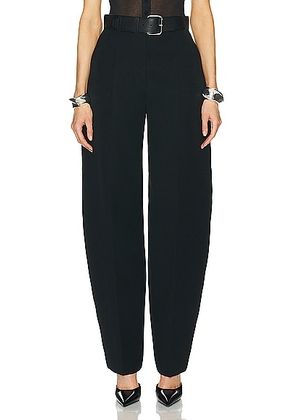 Alexander Wang Hi-waisted Trouser With Leather Belted Waistband in Black - Black. Size 4 (also in 6, 8).