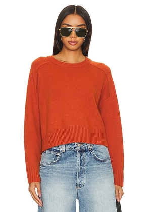 Autumn Cashmere Cropped Boxy Sweater in Rust. Size M, S, XL, XS.