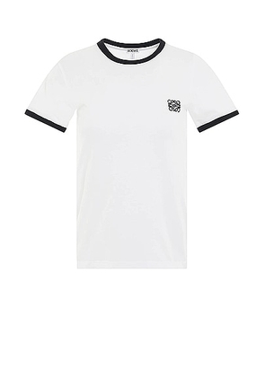 FWRD Boutique Loewe Slim Fit T-Shirt In Cotton in White & Black - Black & White. Size M (also in S).