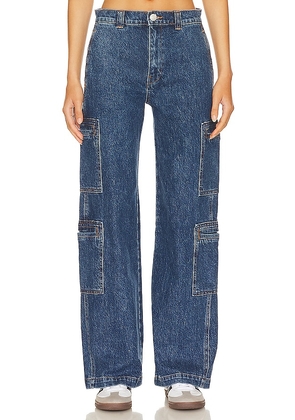 Hudson Jeans High Rise Welt Pocket Cargo Wide Leg in Blue. Size 26, 27, 34.