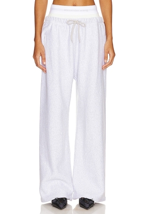 Alexander Wang Wide Leg Sweatpant With Exposed Brief in Light Grey. Size S, XS.