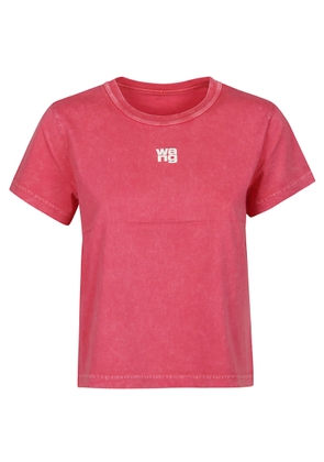 T By Alexander Wang Puff Logo Bound Neck Essential Shrunk T-Shirt