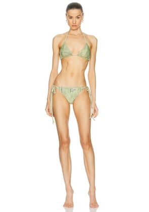 Acne Studios Eini Two Piece Swimsuit in Sage Green - Green. Size S (also in M, XS).