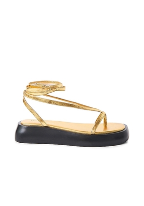 Free People Winnie Wrap Platform Sandal in Metallic Gold. Size 11, 6, 6.5, 7, 7.5, 8, 8.5, 9, 9.5.