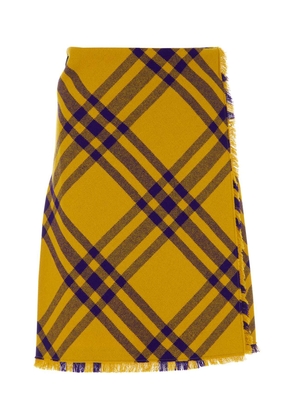 Burberry Embroidered Wool Skirt
