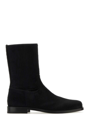 Dries Van Noten Black Calfhair Ankle Boots