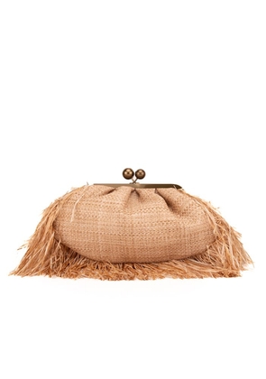 Weekend Max Mara Pasticcino Bag Raffia Effect With Fringes