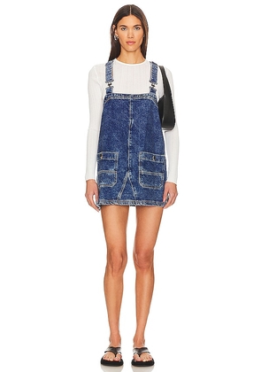 Free People x We The Free Overall Smock Mini Dress in Blue. Size M, S.