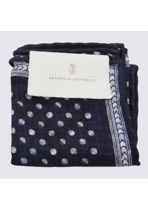 Brunello Cucinelli Blue Silk Scarves