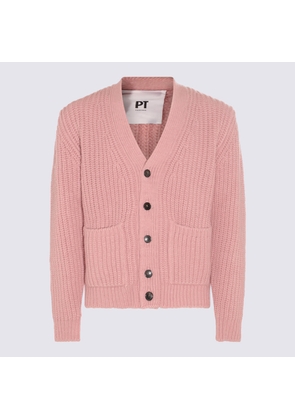 Pt Torino Pink Wool Blend Cardigan