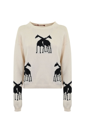 Max Mara Studio Unno Sweater In Jacquard Cotton Blend