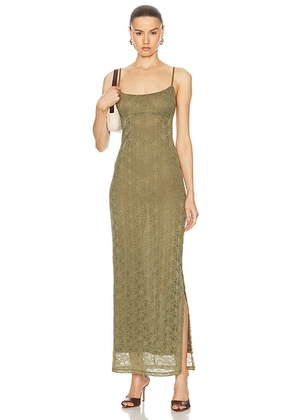 Miaou Thais Dress in Hunter - Olive. Size L (also in M, S, XS).