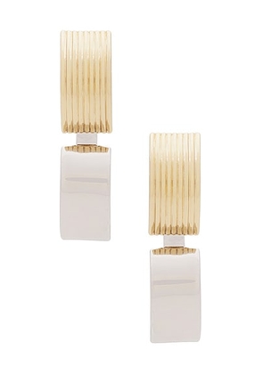 Demarson Everly Earrings in 12k Shiny Gold & Silver - Metallic Gold. Size all.