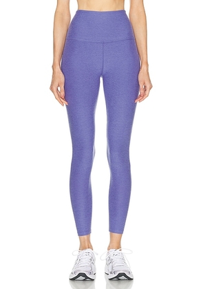 Beyond Yoga Spacedye Caught In The Midi High Waisted Legging in Indigo Heather - Blue. Size L (also in M, S, XS).