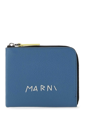 Marni Slate Blue Leather Wallet