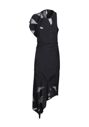 Iro Black Asymmetric Midi Dress