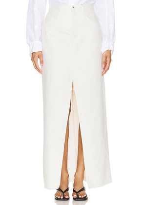 Favorite Daughter The Sadie High Rise Maxi Skirt in Ivory. Size 24, 25, 26, 27, 28, 29, 30, 32.