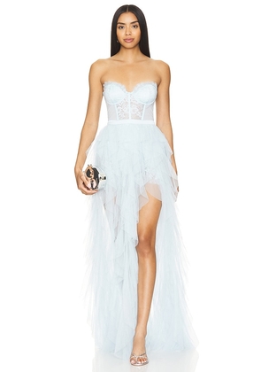For Love & Lemons Bustier Gown in Baby Blue. Size M, S, XL, XS.