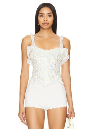 For Love & Lemons Melanie Top in Ivory. Size L, S, XL, XS.