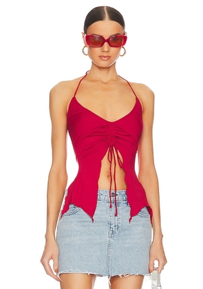 MORE TO COME Frankie Halter Top in Red. Size M.