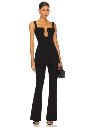 MISHA Belva Jumpsuit in Black. Size L, S, XS, XXS.