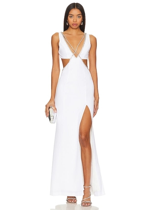 MAJORELLE Matteson Gown in White. Size S, XS.