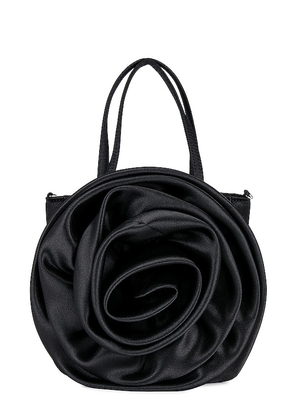 petit moments Rosette Satin Bag in Black.