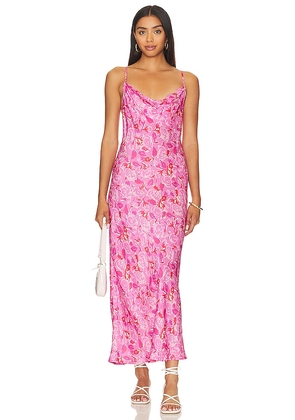 SPELL Islamorada Bias Strappy Maxi Dress in Pink. Size XXS.