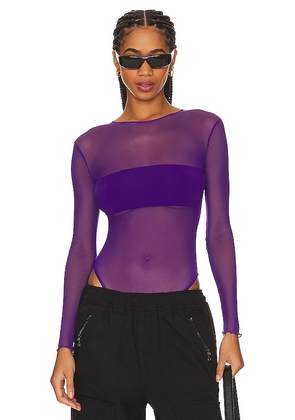 SER.O.YA Rizzo Bodysuit in Purple. Size M, S.