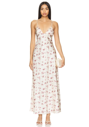 WeWoreWhat V Front Midi Dress in Ivory. Size 00, 14, 2, 4, 6, 8.