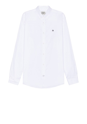 Scotch & Soda Organic Oxford Long Sleeve Shirt in White. Size XL/1X.