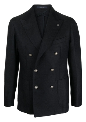 Tagliatore double-breasted appliqué-detail blazer - Black