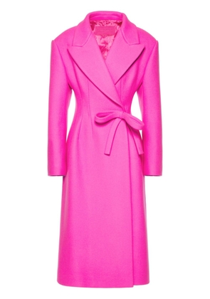 Valentino Garavani bow-detail double-wool coat - Pink