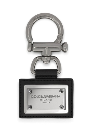 Dolce & Gabbana logo-tag leather keychain - Black