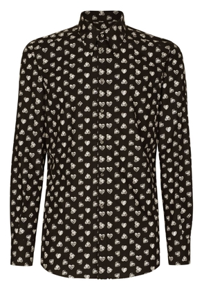 Dolce & Gabbana Martini-fit logo-print cotton shirt - Black