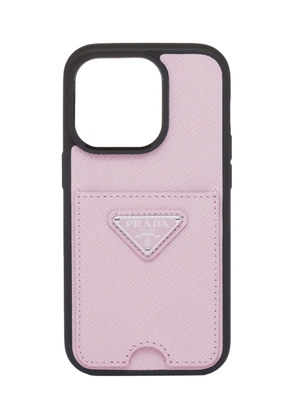 Prada leather iPhone 14 pro case - Pink