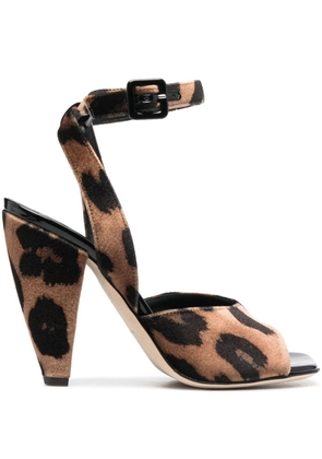 Giuseppe Zanotti 110mm leopard-print sandals - Brown