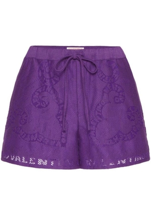 Valentino Garavani pointelle lace shorts - Purple