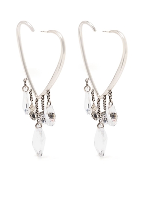 Saint Laurent embellished hoop earrings - Silver